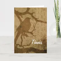 Bird in A Branch, Thanks Thank You Card