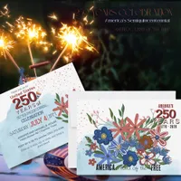 US 250 Years of Liberty Floral Semiquincentennial  Invitation