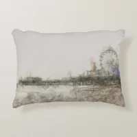 Scribbled Santa Monica Pier Accent Pillow