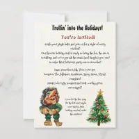 Cheeky Christmas Troll and Tree Delight  Invitation