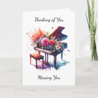 Thinking of You | Piano and Flowers Card