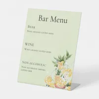 Bar menu sage green lemonade pedestal sign