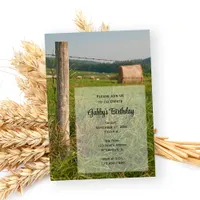 Country Hay Bales Ranch Birthday Party Invitation