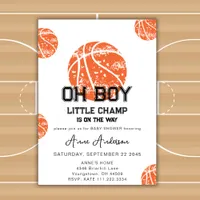 Oh Boy Basketball Game Sport Baby Shower Party  Invitation