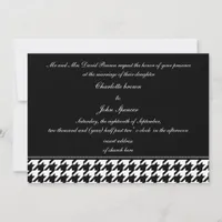 houndstooth black and white wedding invites