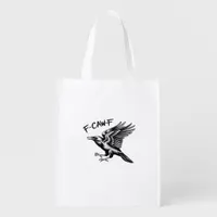 Funny Crow F-Caw-F Essential Minimal Clean Grocery Bag