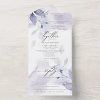  Dusty Plum Violet Foliage All In One Invitation