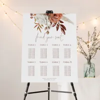 Rust Florals 8 Table Wedding Seating Chart Foam Board