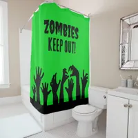 Zombies Keep Out Halloween Horror Movie Shower Curtain