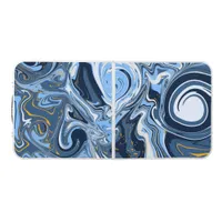 Blue, White and Gold Swirls Fluid Art  Beer Pong Table