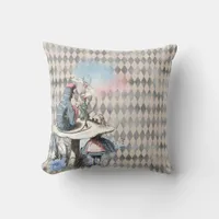 Alice and the Caterpillar  Throw Pillow
