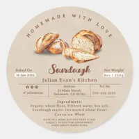 Baked with Love Sourdough Cottage Law Label