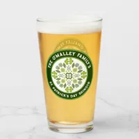 Shamrock Mandala St. Patrick's Day Family Party Glass