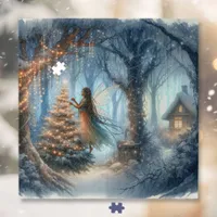 African-American Fairy Decorating Christmas Tree Jigsaw Puzzle