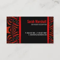 Gothic Tribal Goddess Red+Black Business Card