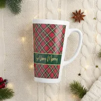 Holiday Tartan Red Plaid Gold So Very Merry Latte Mug