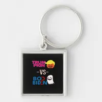 Funny Trumpkin Vs Boo Biden Halloween Design Class Keychain