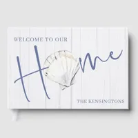 Nautical Seashell Home | Coastal Wood Guest Book
