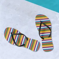 Almost Rainbow Horizontal Stripes Flip Flops