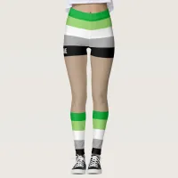 Aromantic Pride Faux Shorts & Legs  Leggings