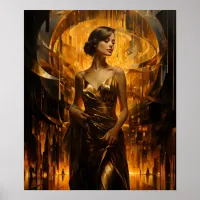 Golden Age of Psyche airbrush painting Poster