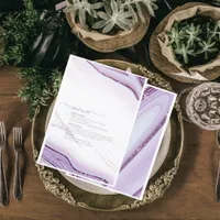 Abstract Glitter Strata Wedding Menu Lilac/W ID903