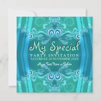 Exotic Blue Mint Girls Boudoir Party  Invitations