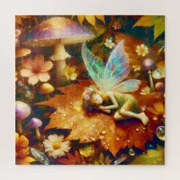 Cute Little Whimsical Fairy Sleeping Blank Jigsaw Puzzle