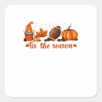 Tis The Season Fall Gnome Football Design Square Sticker