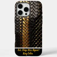 Striking black and gold pattern of a snake's skin iPhone 16 pro max case