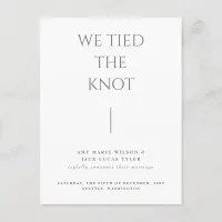 Simple Minimalist Elegant Wedding Announcement Postcard