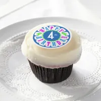 Children's Happy Birthday Circle of Stars ID527 Edible Frosting Rounds