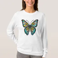 Colorful Stained Glass Butterfly T-Shirt