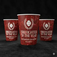 Elegant Firefighter of the Year Red Marble Paper Cups