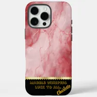 Elegant red marble texture with stunning veins iPhone 16 pro max case