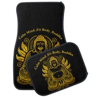 Peaceful Golden Buddha  Car Floor Mat