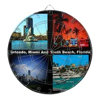 Orlando, Miami, South Beach Collage Dart Board