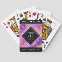 Elegant 33rd Amethyst Wedding Anniversary Poker Cards