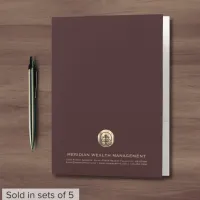 Professional Burgundy Gold Seal Logo Pocket Folder