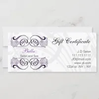 Purple,black and white Chic Gift Certificates