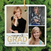 Congrats Grad Graduation Photo Keepsake Ceramic Ornament