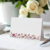 Dusty Pink Wildflower Place Cards – Boho Watercolo