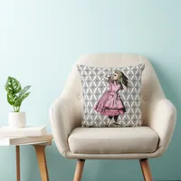Pink Dress Alice Throw Pillow