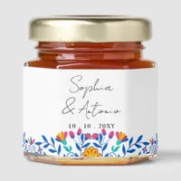 Vibrant Mexican Floral Wedding Honey Jar Favors