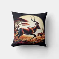 Serenity in Motion Antelope-Inspired Throw Pillow