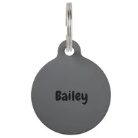 Custom Personalized Name Photo Dark Grey Pet ID Tag