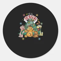 Classic Christmas Tis The Season Odie Arlene Classic Round Sticker