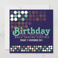 Modern Polka Dots Birthday Party Invitation