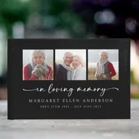 Black Minimalist Photo In Loving Memory Guest Book