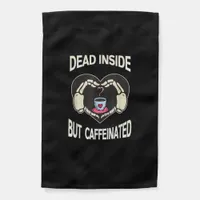 But Caffeinated Coffee Skeleton Hands Heart Garden Flag